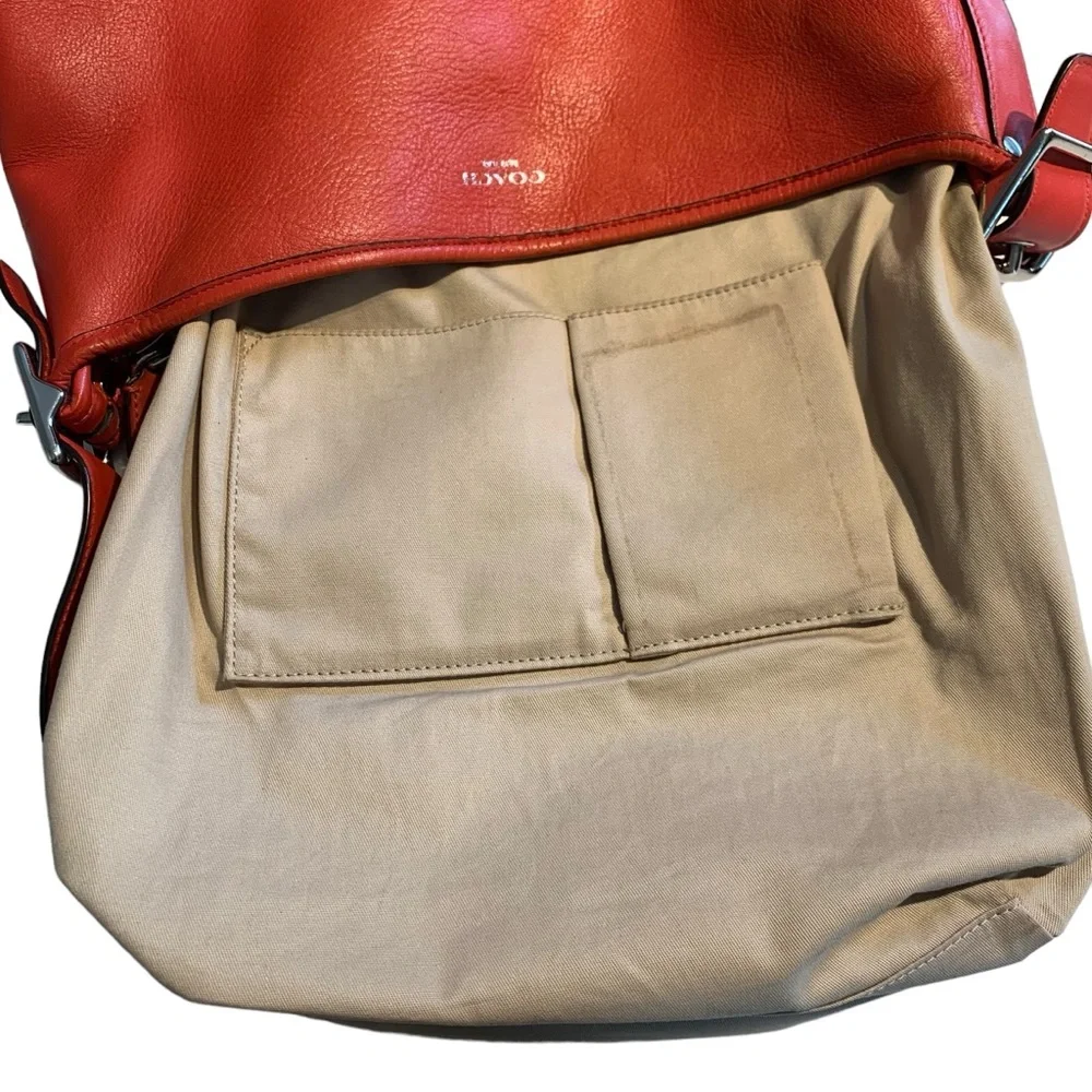 Coach Legacy Leather Hobo Shoulder Bag Burnt Red Adjustable Strap Purse